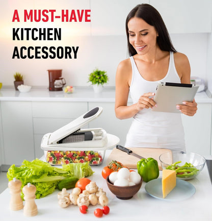 10 in 1 Vegetable Chopper with 8 Interchangeable Blades Container