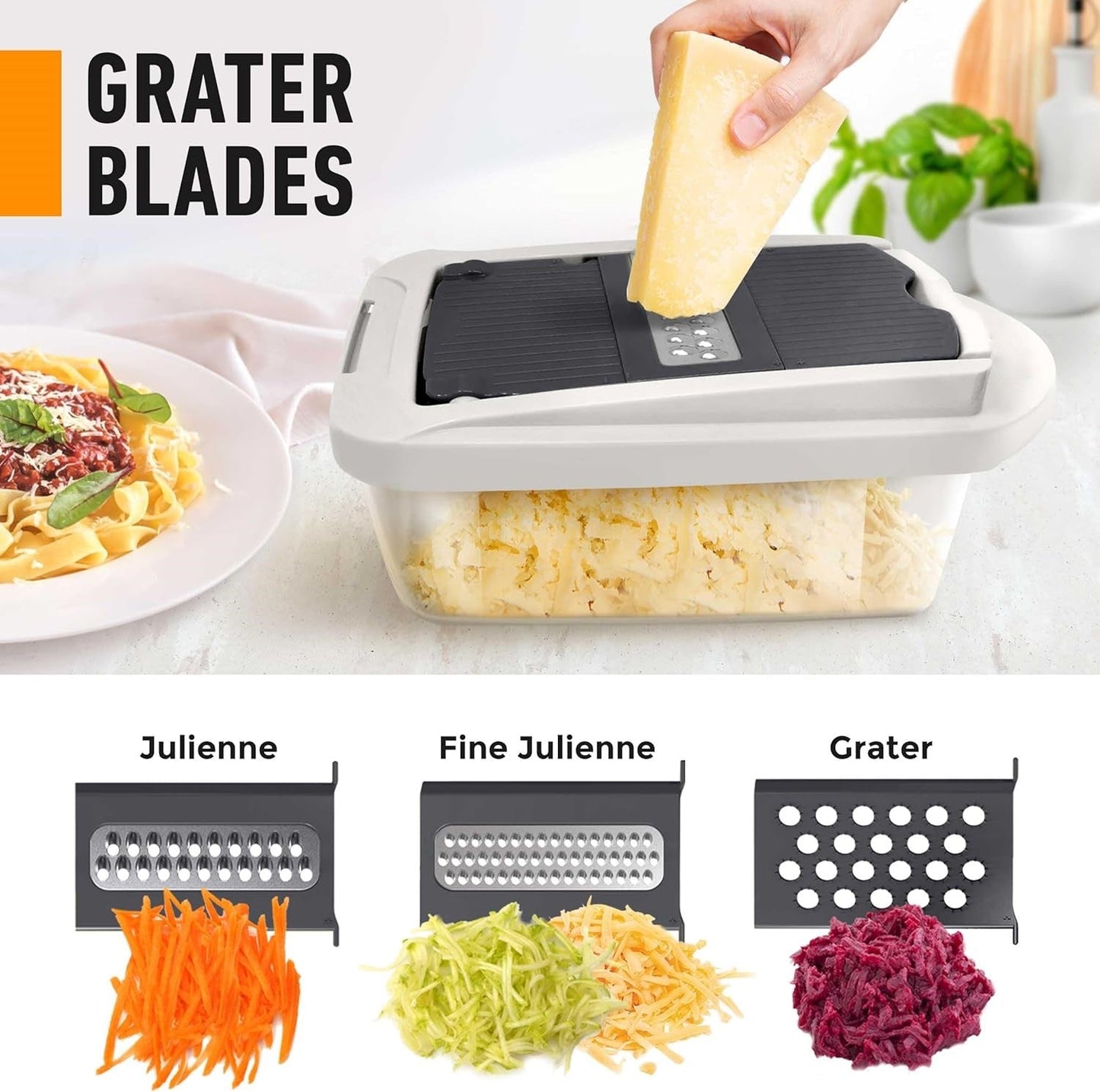 10 in 1 Vegetable Chopper with 8 Interchangeable Blades Container