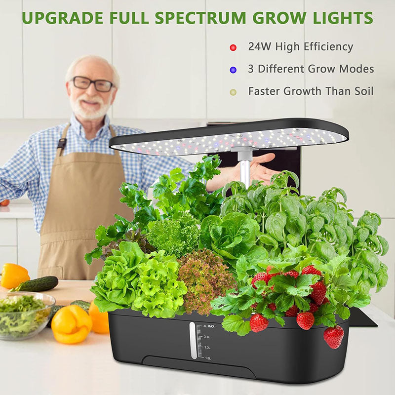 12 Pod Hydroponic Growing System Indoor Garden Kit LED Grow Light Smart Planter