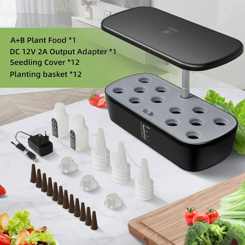 12 Pod Hydroponic Growing System Indoor Garden Kit LED Grow Light Smart Planter