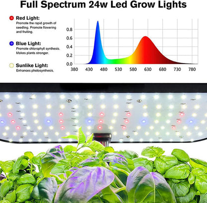 12 Pod Hydroponic Growing System Indoor Garden Kit LED Grow Light Smart Planter