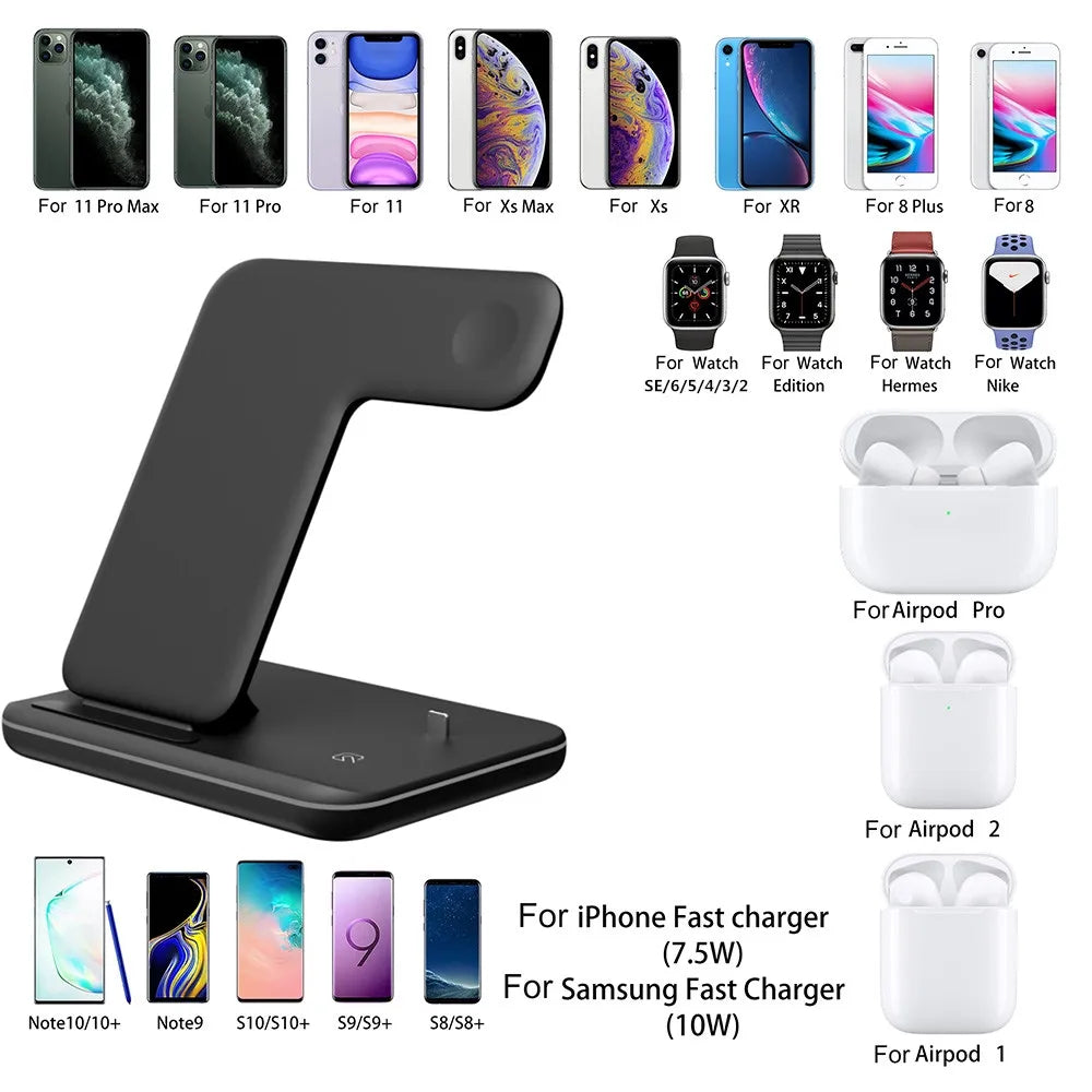 15W Wireless Charging Station for iPhone Apple Watch and AirPods