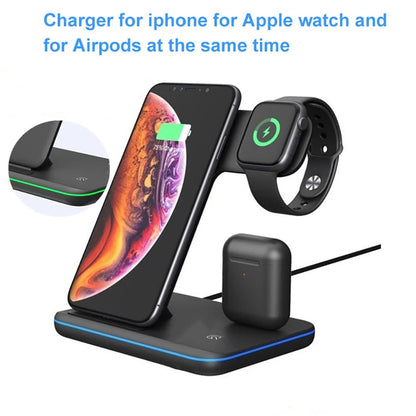 15W Wireless Charging Station for iPhone Apple Watch and AirPods