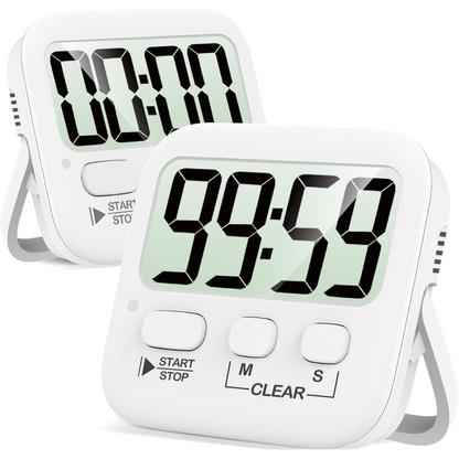 2-Pack Digital Kitchen Timers Magnetic Countdown Stopwatch
