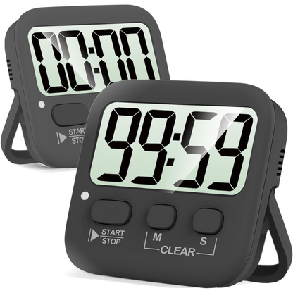 2-Pack Digital Kitchen Timers Magnetic Countdown Stopwatch
