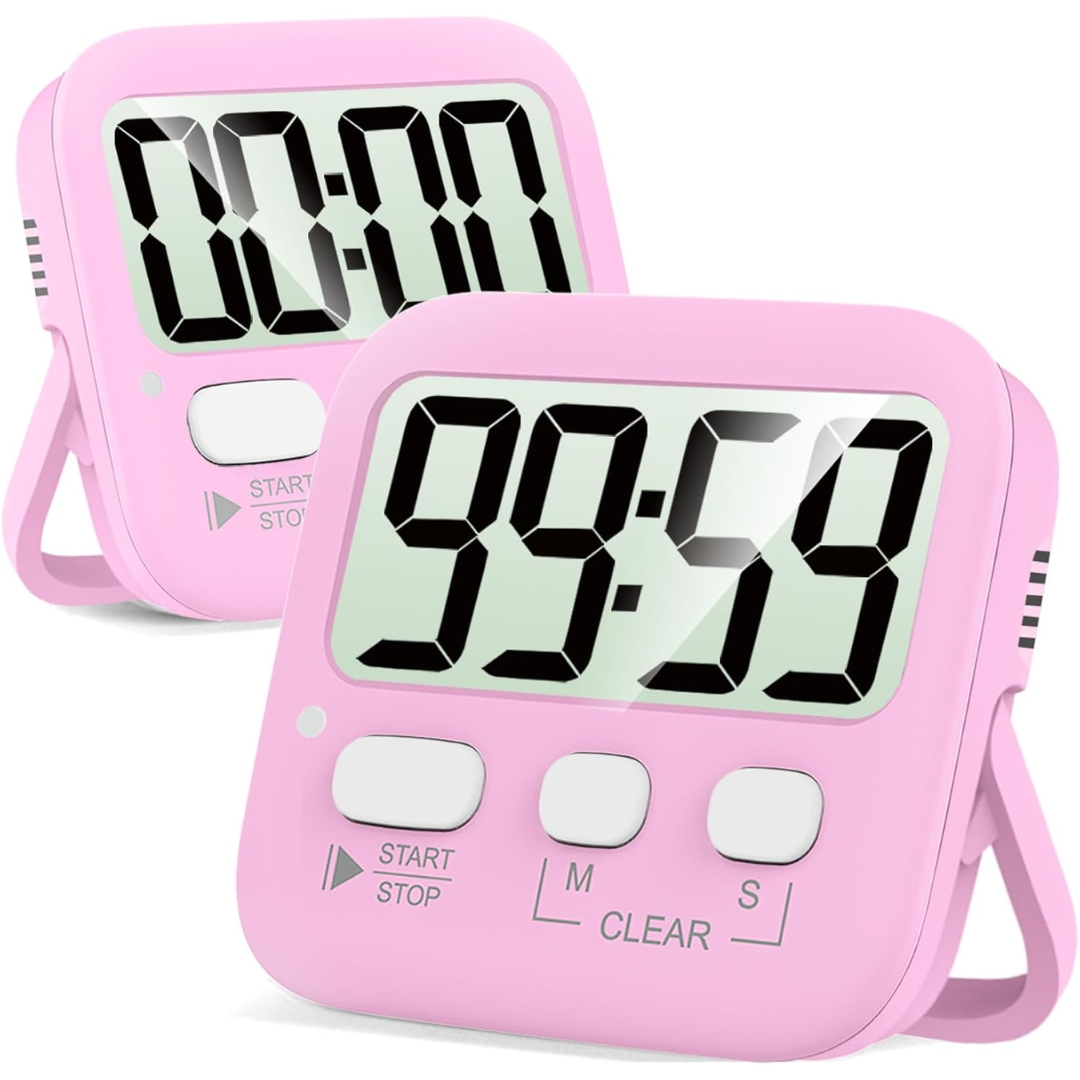 2-Pack Digital Kitchen Timers Magnetic Countdown Stopwatch