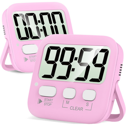 2-Pack Digital Kitchen Timers Magnetic Countdown Stopwatch