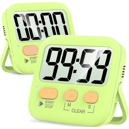 2-Pack Digital Kitchen Timers Magnetic Countdown Stopwatch