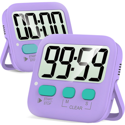 2-Pack Digital Kitchen Timers Magnetic Countdown Stopwatch