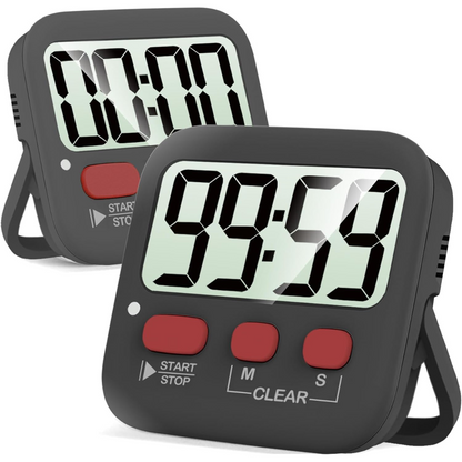 2-Pack Digital Kitchen Timers Magnetic Countdown Stopwatch