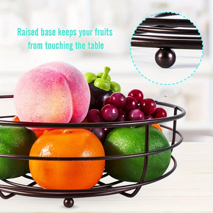2 Tier Fruit Basket Kitchen Organizer Banana Hanger