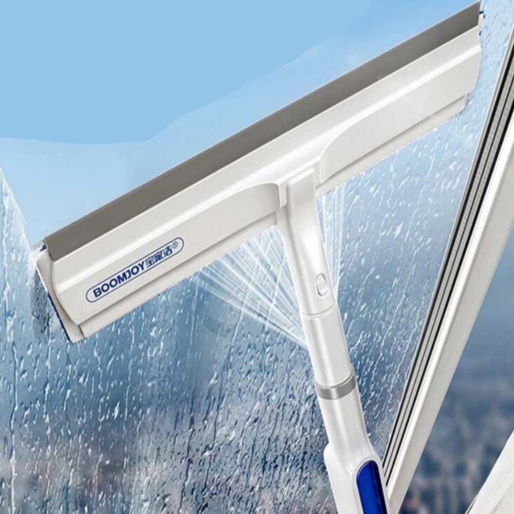 3-in-1 Window Cleaner with Extendable Handle and Microfiber Cloths for Streak-Free Glass