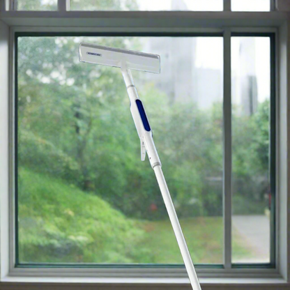 3-in-1 Window Cleaner with Extendable Handle and Microfiber Cloths for Streak-Free Glass