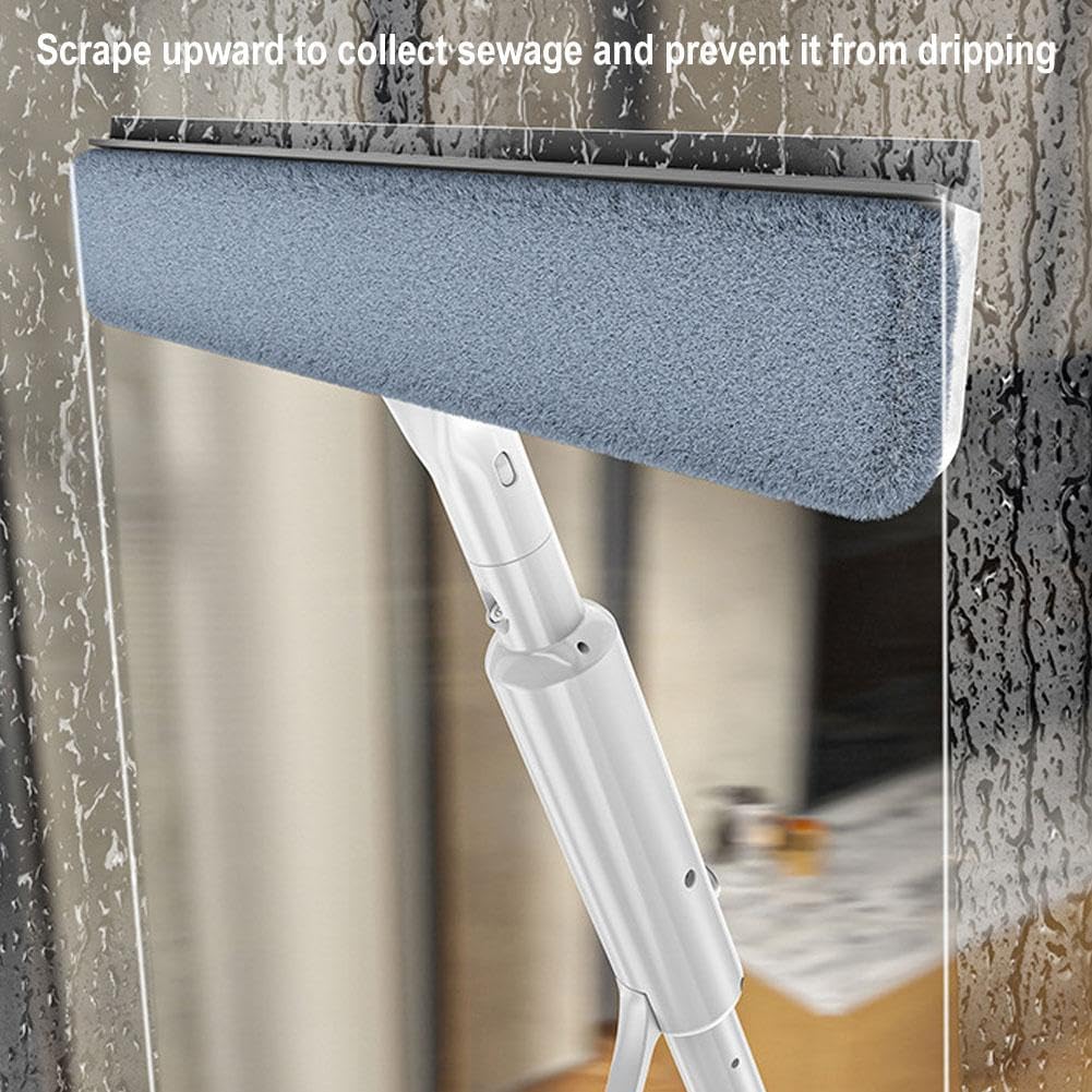 3-in-1 Window Cleaner with Extendable Handle and Microfiber Cloths for Streak-Free Glass