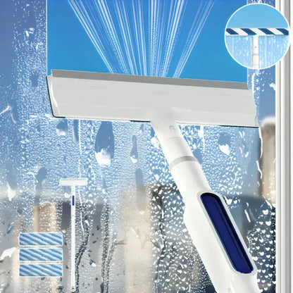 3-in-1 Window Cleaner with Extendable Handle and Microfiber Cloths for Streak-Free Glass