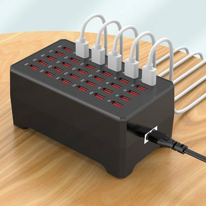 30-ports USB-opladestation med 150W strømhub til flere enheder
