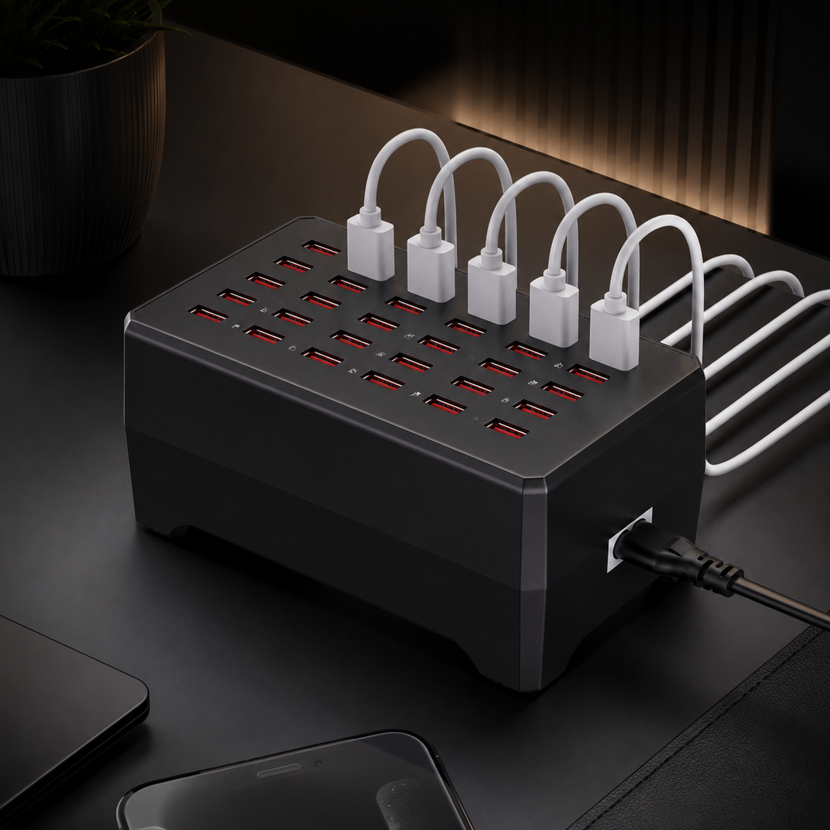 30 Port USB Charging Station for Multiple Devices