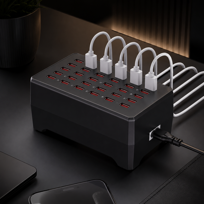 30 Port USB Charging Station for Multiple Devices