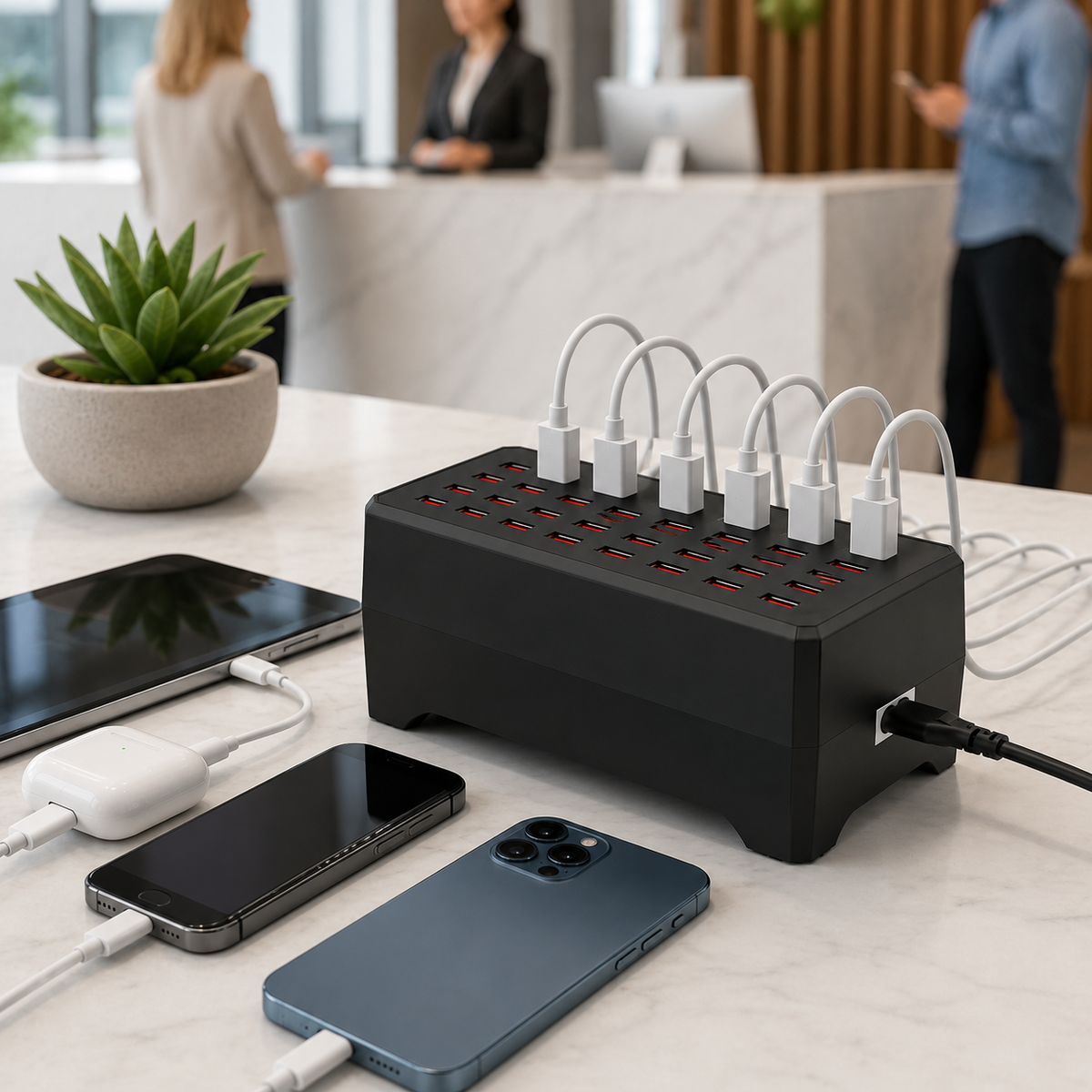 30 Port USB Charging Station for Multiple Devices
