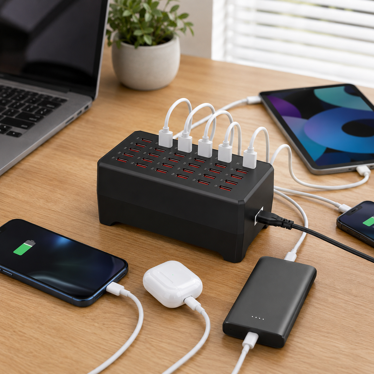 30 Port USB Charging Station for Multiple Devices