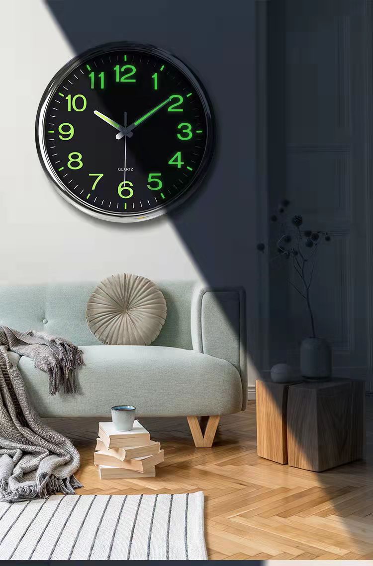 30cm Silent Luminous Wall Clock Home Decor Timepiece