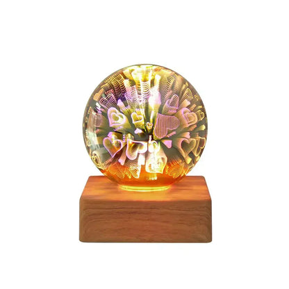 3D Crystal Ball Lamp LED Firework Effect USB Night Light Color Changing Bedside Lamp