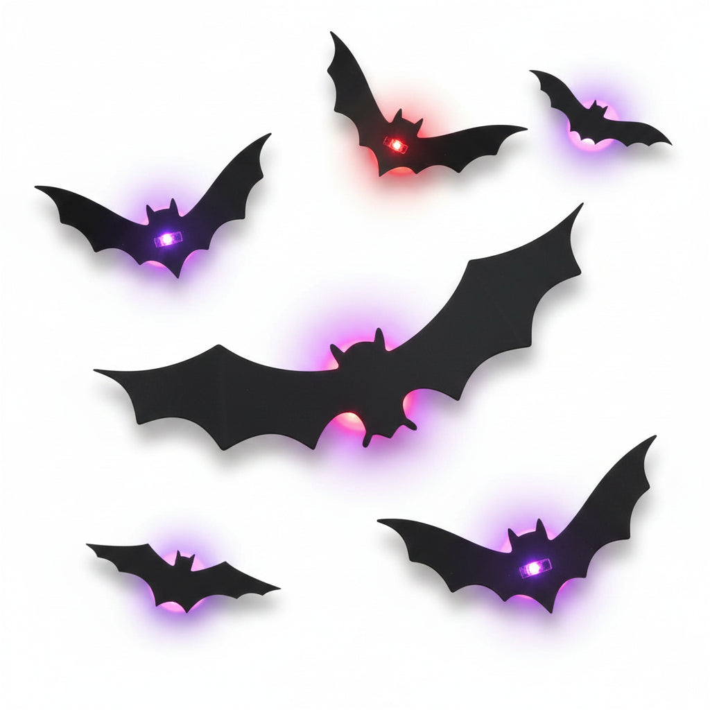 3D LED Bat Halloween Wall Decorations Reusable Foldable Wing Display