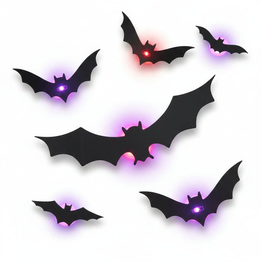 3D LED Bat Halloween Wall Decorations Reusable Foldable Wing Display
