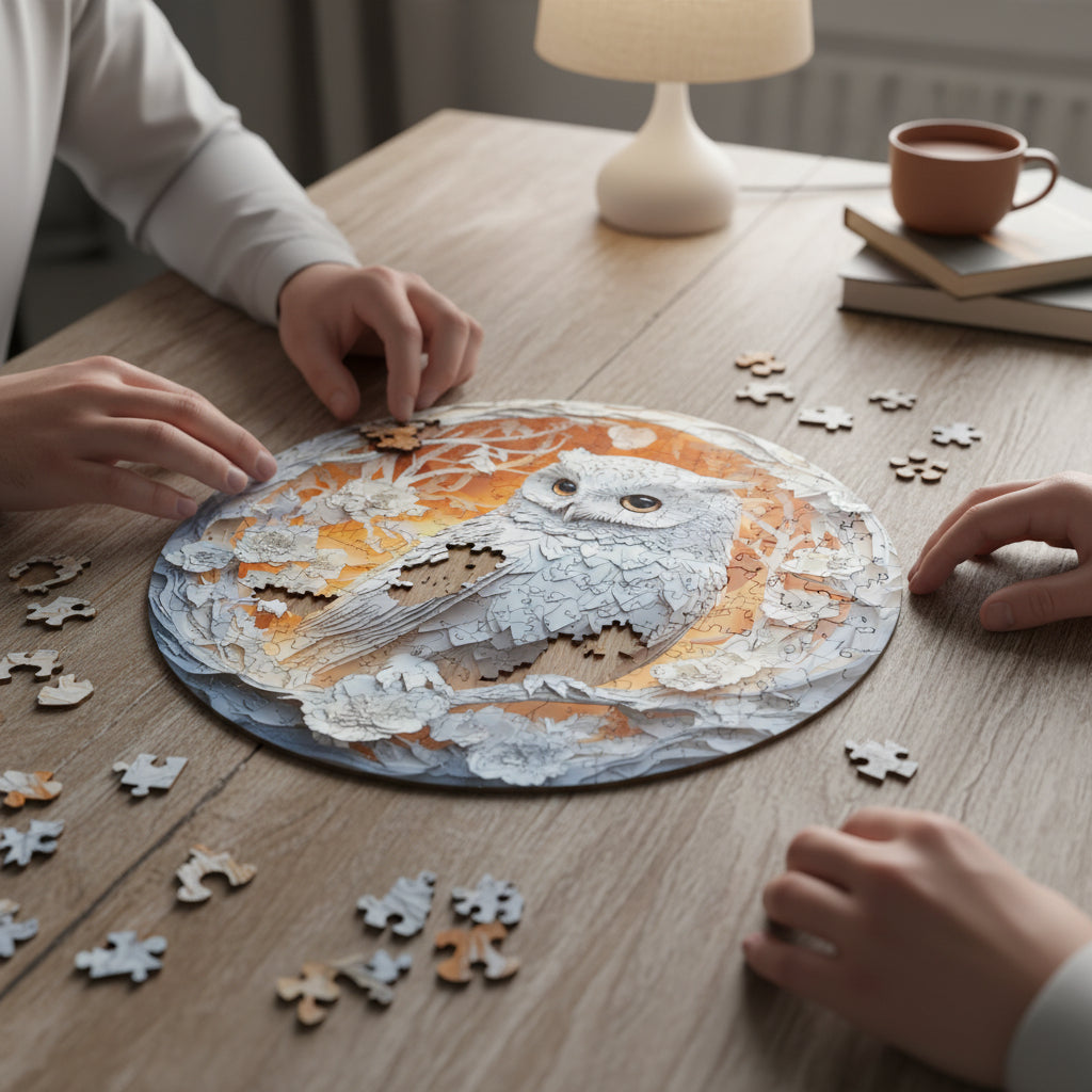 3D-uglekunstpuslespil til voksne, dekorativ hjernevrider-model