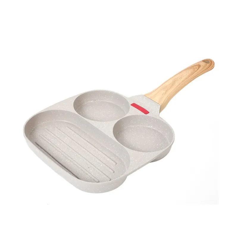 4 Compartment Non Stick Frying Pan for Breakfast Eggs Pancakes and Meal Prep