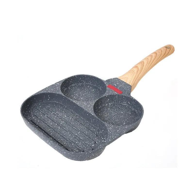 4 Compartment Non Stick Frying Pan for Breakfast Eggs Pancakes and Meal Prep