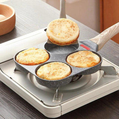 4 Compartment Non Stick Frying Pan for Breakfast Eggs Pancakes and Meal Prep