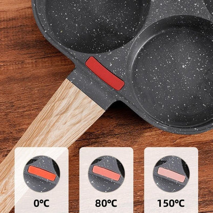 4 Compartment Non Stick Frying Pan for Breakfast Eggs Pancakes and Meal Prep