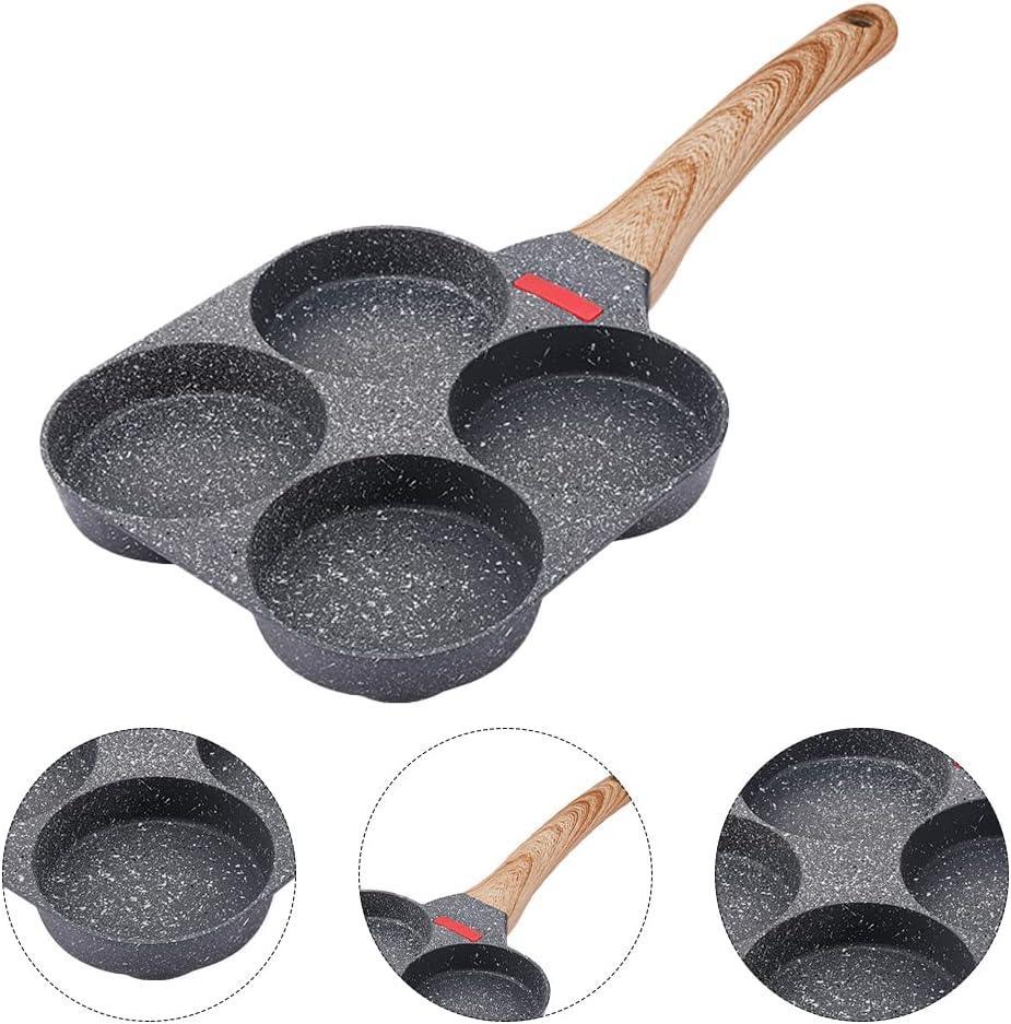 4 Compartment Non Stick Frying Pan for Breakfast Eggs Pancakes and Meal Prep