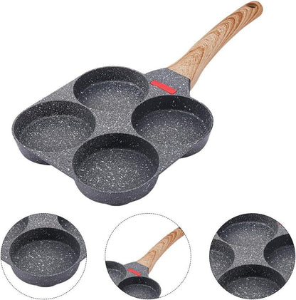 4 Compartment Non Stick Frying Pan for Breakfast Eggs Pancakes and Meal Prep