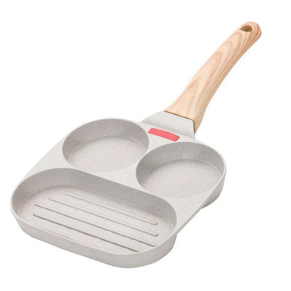 4 Compartment Non Stick Frying Pan for Breakfast Eggs Pancakes and Meal Prep