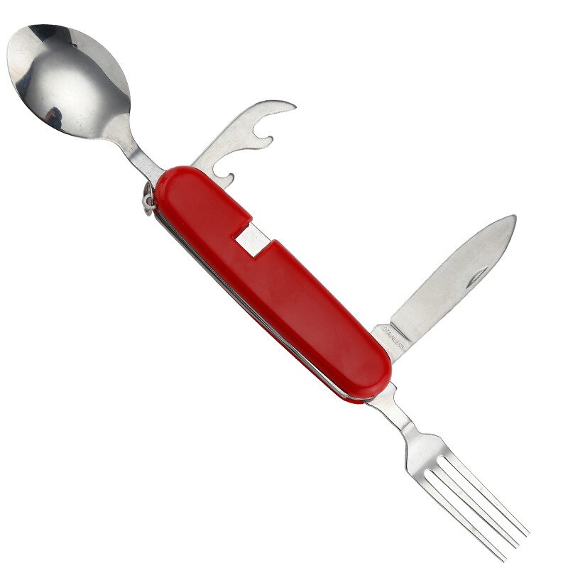 4 In 1 Camping Cutlery Set Foldable Outdoor Utensil Tool