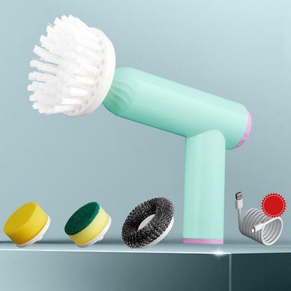 4-in-1 Electric Cleaning Brush with Waterproof Design and Multifunctional Brush Heads