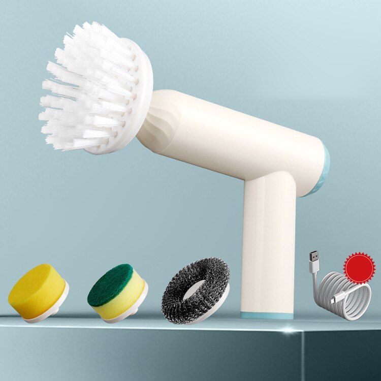 4-in-1 Electric Cleaning Brush with Waterproof Design and Multifunctional Brush Heads