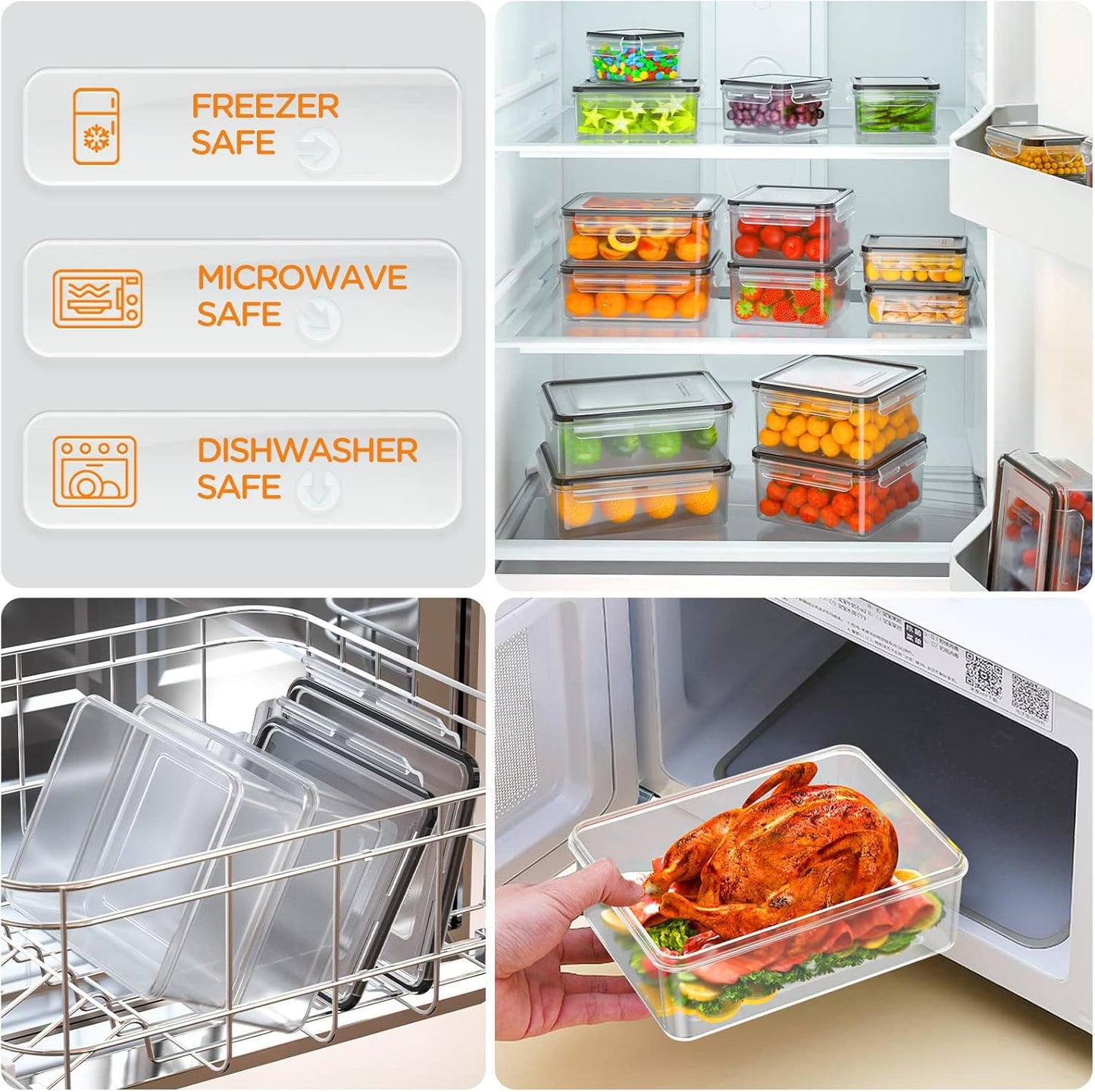 40-Piece Airtight Food Storage Container Set with Lids for Meal Prep and Organization