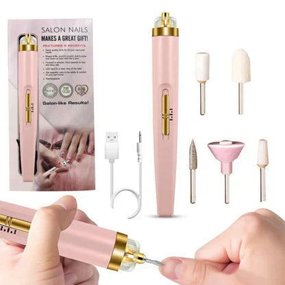 5 in 1 Electric Nail Polisher Portable Manicure and Pedicure Tool with Light