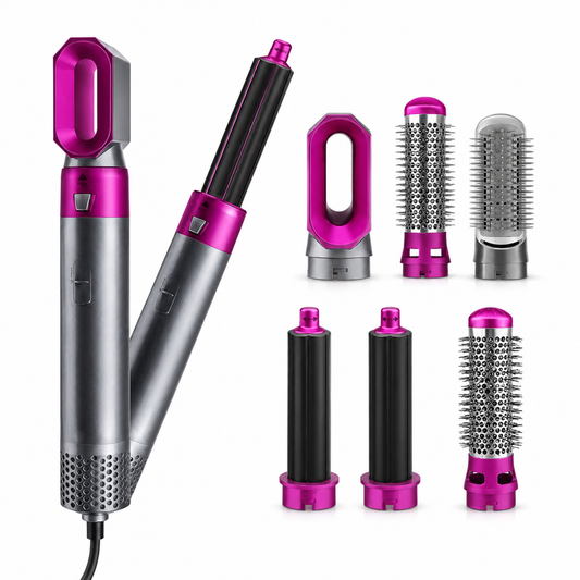 5-in-1 Hair Dryer and Curler with Temperature Control and Ceramic Heating