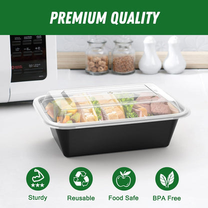 50-Piece Meal Prep Containers with Lids 700ml Reusable Food Storage Set