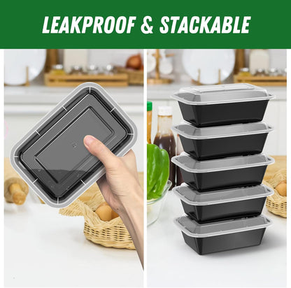50-Piece Meal Prep Containers with Lids 700ml Reusable Food Storage Set