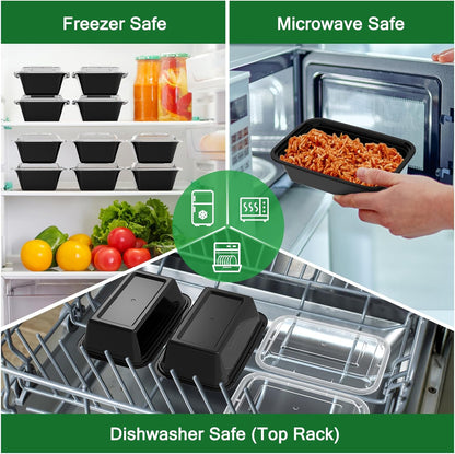 50-Piece Meal Prep Containers with Lids 700ml Reusable Food Storage Set