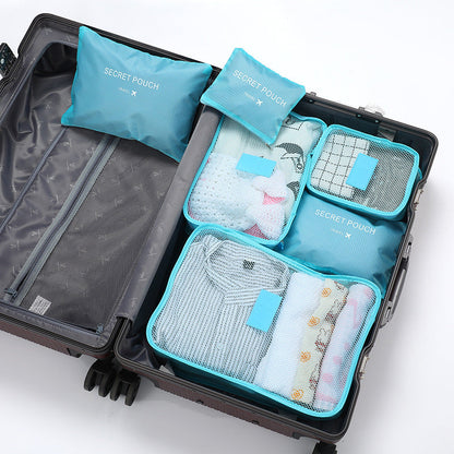 6 Piece Travel Packing Cubes Set Waterproof Luggage Organizers