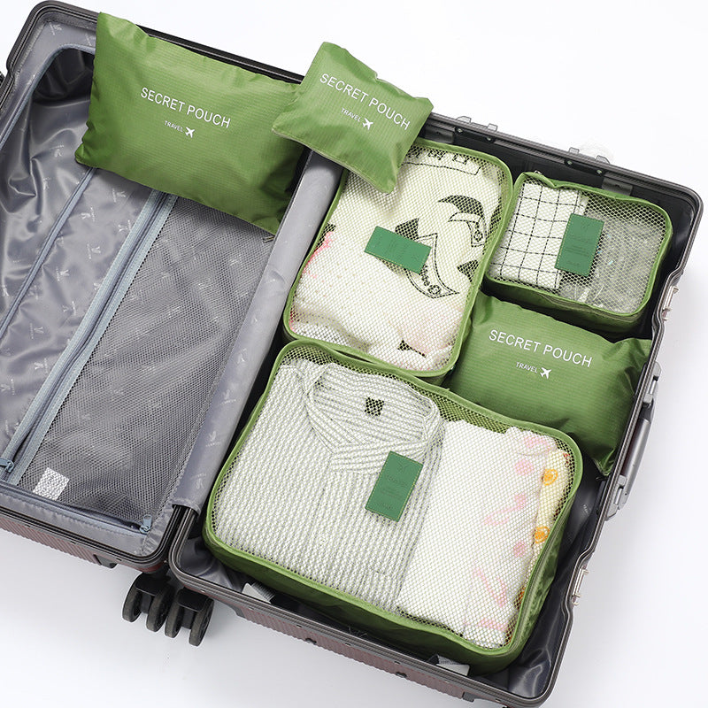 6 Piece Travel Packing Cubes Set Waterproof Luggage Organizers