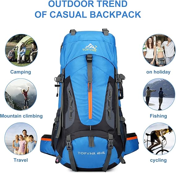 60L Expedition Backpack Waterproof Hiking Camping Travel Bag