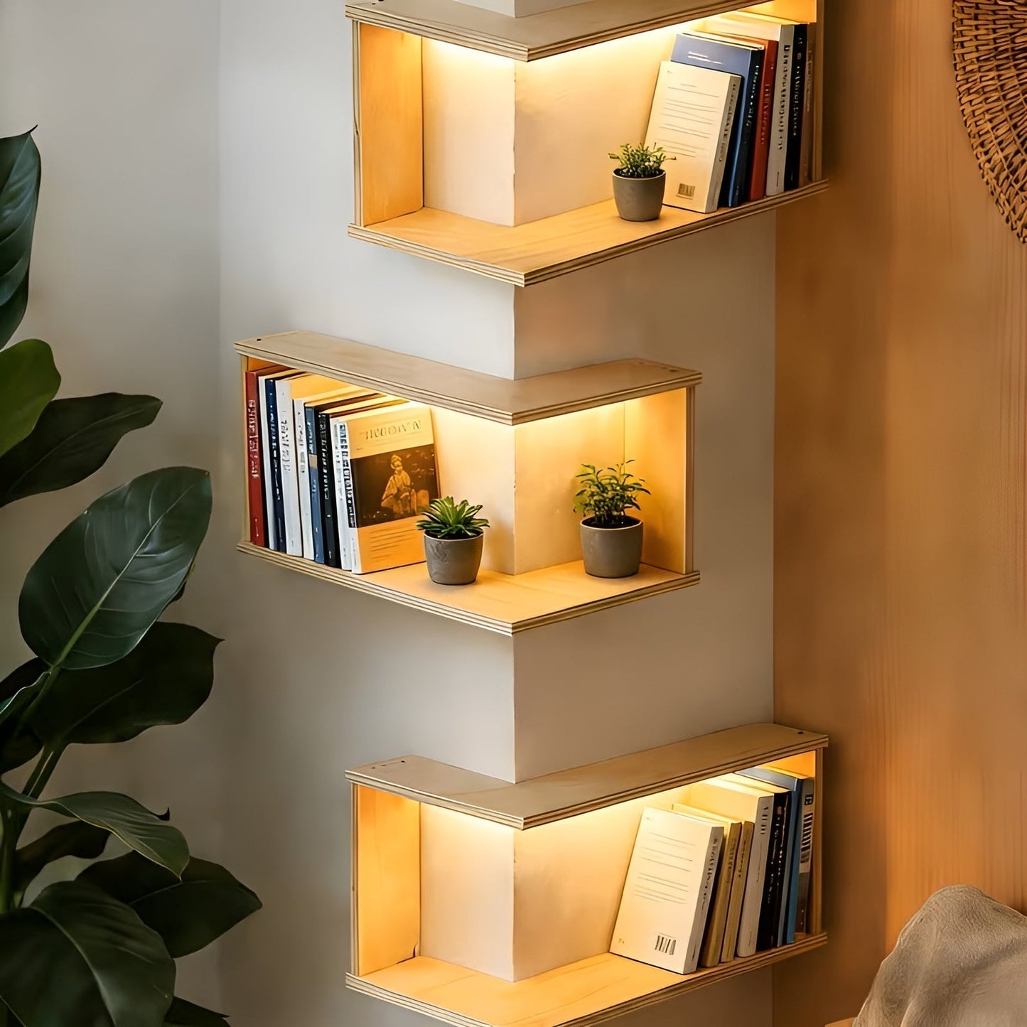 90 Degree Corner Wall Shelf Floating Storage Display Rack