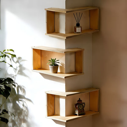 90 Degree Corner Wall Shelf Floating Storage Display Rack